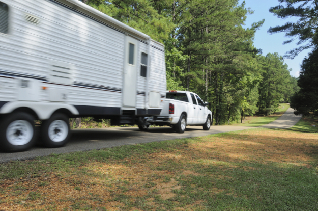 CURT trailer breakaway system - truck towing camper