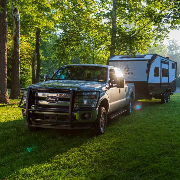 Ford Truck Towing Camper with Class 5 Hitch