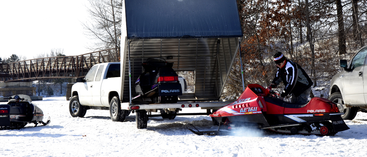 Snowmobile trailer and truck with class 3 hitch from CURT